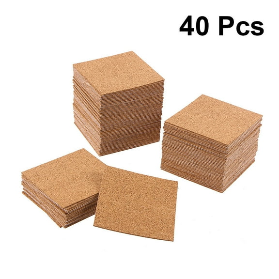 Masteelf Self Adhesive Cork Squares for DIY Crafts with Anti Slip Surface and Good Adhesion 40 Pieces