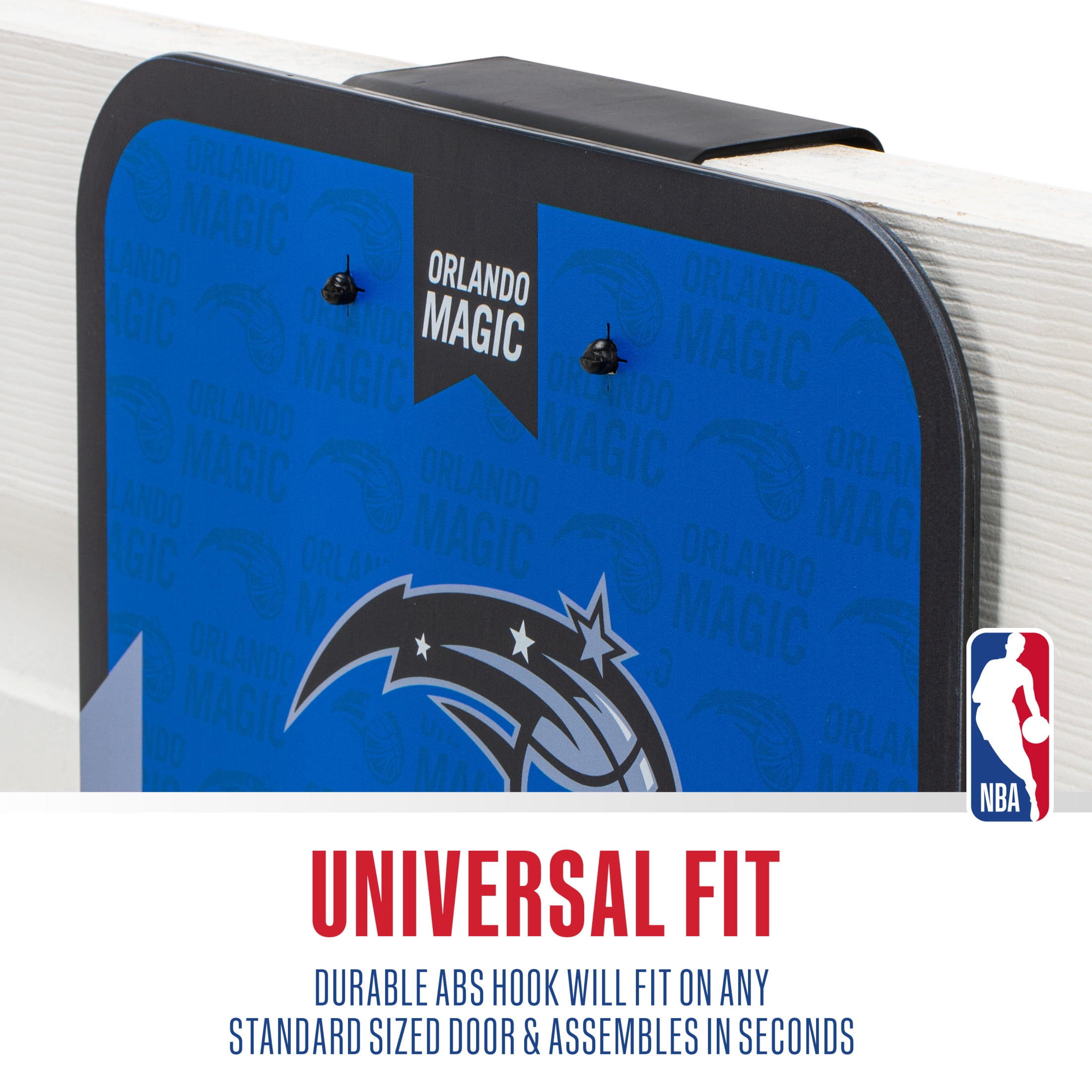 Franklin Sports NBA Orlando Magic Mini Over the Door Basketball Hoop - Kids Indoor Mini Basketball Hoop with Basketball - NBA Fan Shop Mini Hoop for Bedroom + Office - Over the Door Mini Hoop Set