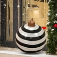 thumbnail image 2 of Hvmvliv Outdoor Christmas Inflatable Ball Decorative Stripe Thicken Giant Inflatable Christmas Balls for Christmas Yard Lawns Decorations 1.98 ft, Black, 2 of 6