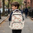 thumbnail image 5 of Pzuqiu Vintage Rose Horse Print Backpack for Girls 17 Inch Kids School Bag Portable School Bookbags Breathable Comfortable Travel Ruckpack for Hiking Camping 10-12 Years Old, 5 of 7