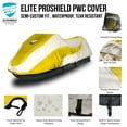 thumbnail image 4 of EliteShield Housse de Ski à Réaction Remorquable, Housse PWC en Polyester 600D de Qualité Marine Imperméable et Robuste Teinte en Solution, Convient de 116 Pouces à 125 Pouces 2 Places Deux Tons Jaune/gris, 4 of 4