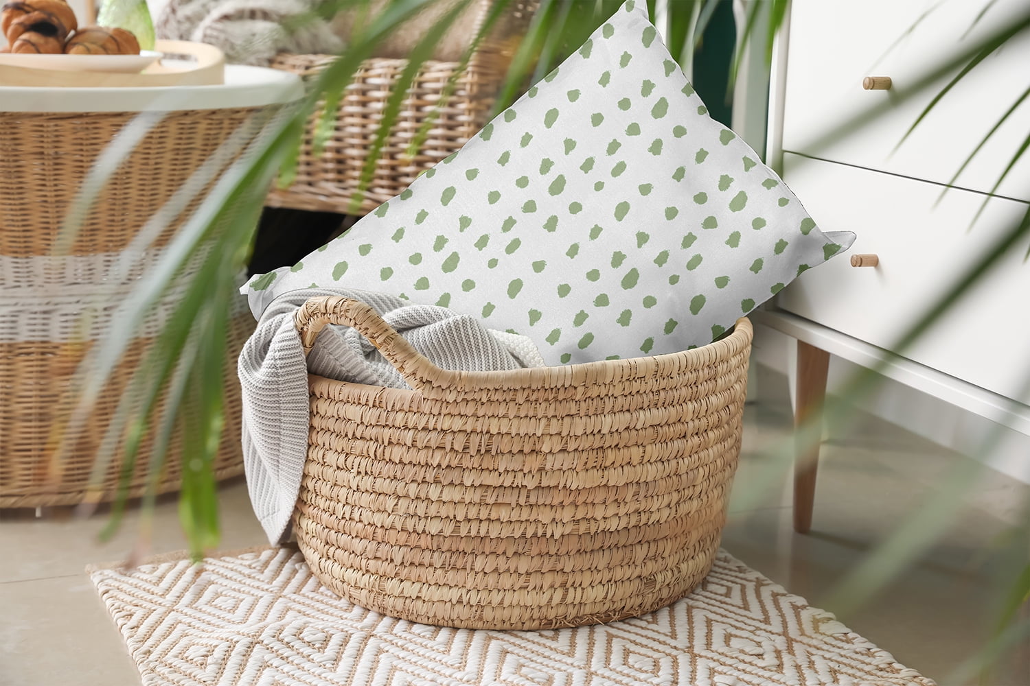 20" x 14" Simply Daisy Dots Of Spots Polyester Indoor/Outdoor Pillow, Fresh Green Qty 1