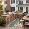 thumbnail image 3 of Safavieh Courtyard Alyssa Geometric Indoor/Outdoor Runner Rug, Dark Green/Beige, 2'3" x 8', 3 of 10