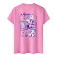 thumbnail image 3 of Pop cazadora para niña Demon Hunters Round-Neck Printed Anime Trio Poster T Shirt （Pink）, 3 of 3