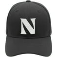 thumbnail image 2 of Daxton Structured Curve Visor Bill Baseball Hat 3D Capital Alphabet Letters, Black Hat White Letter N, 2 of 3