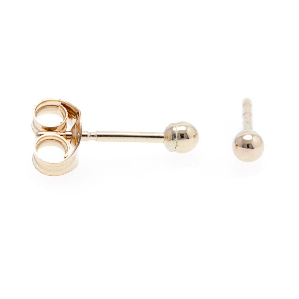 Anygolds 14K Real Solid Gold 2mm Sphere Round Ball Stud Earrings Studs Cartilage Daith Helix Tragus Conch Rook Snug Ear Post Piercing Jewelry - MBALL02Y Yellow Gold - Walmart.com