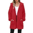 thumbnail image 6 of Perfectbot Women's Sherpa Fleece Jacket, Cable Knit Zip-up Hooded Coat with Pockets for Winter Thermal, 6 of 7