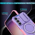 thumbnail image 5 of Allytechgroup Magnetic Case for Samsung Galaxy Note 20 Ultra with Lens Slide Cover, [Non-Slip] [Military Grade Protection] Slim Shockproof Ring Stand Case Support Wireless Charging, Purple, 5 of 10