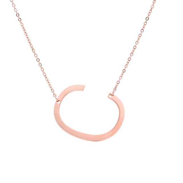 Guardurnaity Collar con colgante de cadena con letras de oro rosa de acero inoxidable a la moda, regalo de joyería Ropa, zapatos y accesorios Miscelánea oro rosa letra C