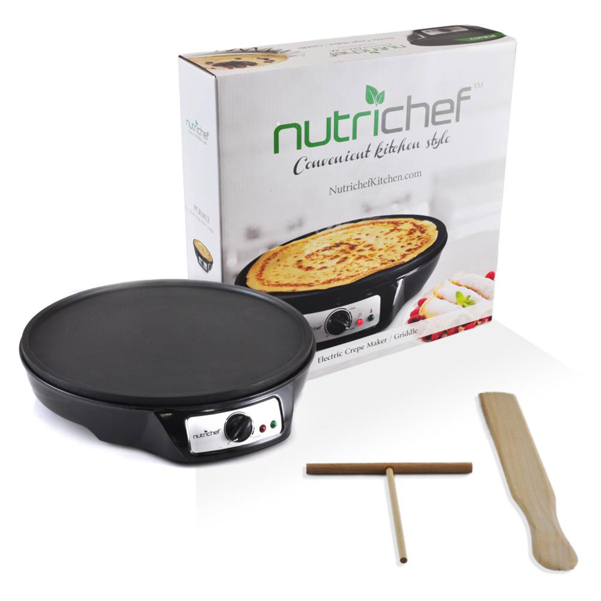 NutriChef 12 in. 1-Burner Black Electric Crepe Maker and Griddle, Hot Plate  Cooktop PCRM12 - The Home Depot