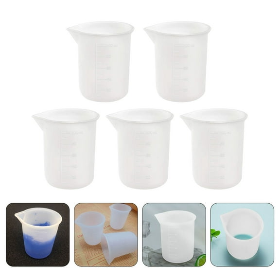 Soimiss 5Pcs White Measuring Cups with Clear Scale for Easy Dosage Control and Liquid Measuring
