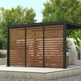 thumbnail image 3 of Mirador 111S Takasho Outdoor Pergola Aluminum Deco Wall Panorama 1/3 13' Side, Wood Grain (Not Pergola), 3 of 7