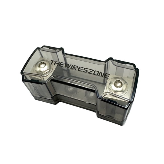 1/0 or 4 Gauge In-Out Inline ANL Fuse Holder Nickel Plated Brass with Heat-Resistant Cover