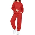 thumbnail image 6 of Piuwrlz Kids 2-Piece Hoodies Outfits Sets,Girls Cotton Sweatshirt Pants Fashion Set Red Size 5-6 Years, 6 of 8