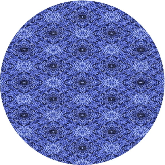 Ahgly Company Indoor Round Patterned Sky Blue Dress Blue Area Rugs, 3' Round