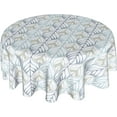thumbnail image 1 of Outdoor Boho Tablecloth Round 60 Inch Gray and White Geometric Striped Table Cloth Washable Modern Bohemian Table Cover Decorative for Home Kitchen Dining Indoor Party Picnic Home Decor, 1 of 6