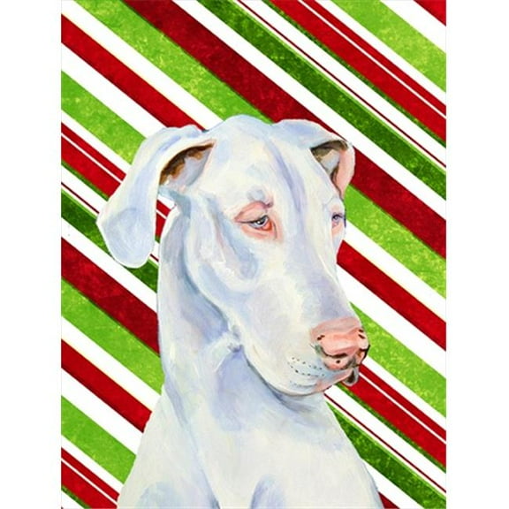 11 x 15 in. Great Dane Candy Cane Holiday Christmas Garden Size Flag