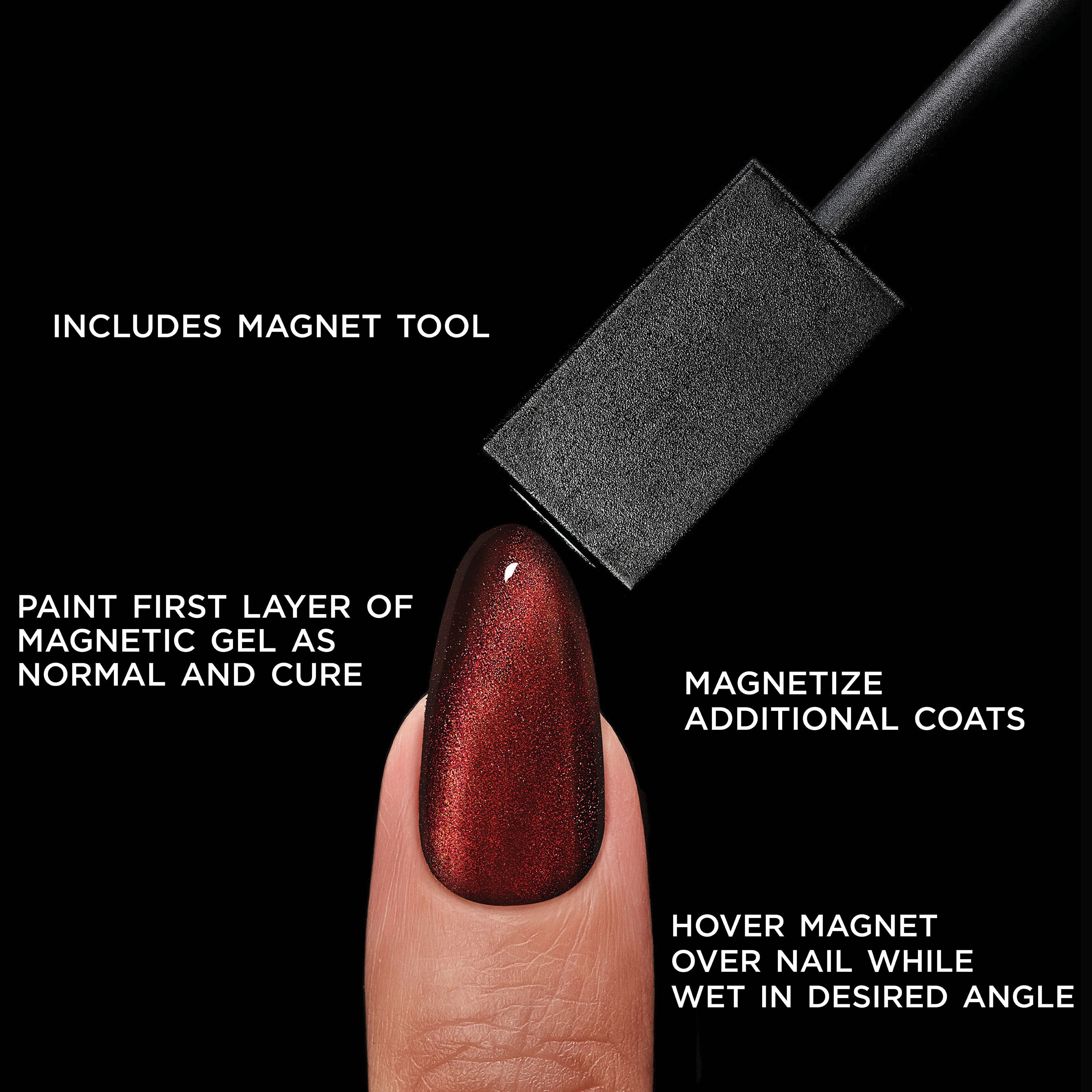 Salon Perfect Magnetic One Step Gel Nail Polish + Magnet Tool, Gold, 0.5 fl oz