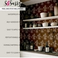 thumbnail image 6 of S4Sassy Peel & Stick Vinyl Wallpaper, Dahlia Print Wall Paper Contact Paper Waterproof - Green, 25"x360", Removable Asian Style Covering for in Bedrooms & Living Areas, Renter Space, Cabinet, 6 of 7