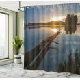 thumbnail image 5 of Ambesonne View Shower Curtain, Lake in Poland Sunny Day, 69"Wx84"L, Blue Grey Yellow, 5 of 5