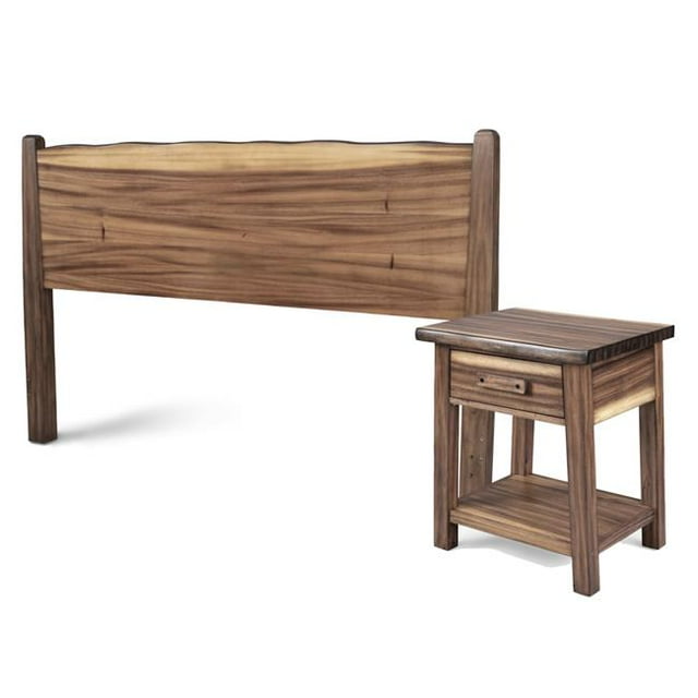 Homestyles 5185-615 Forêt Retraite King Size Tête de Lit & Table de Chevet&44; Brun - 51 x 79,5 x 88,75 Po.