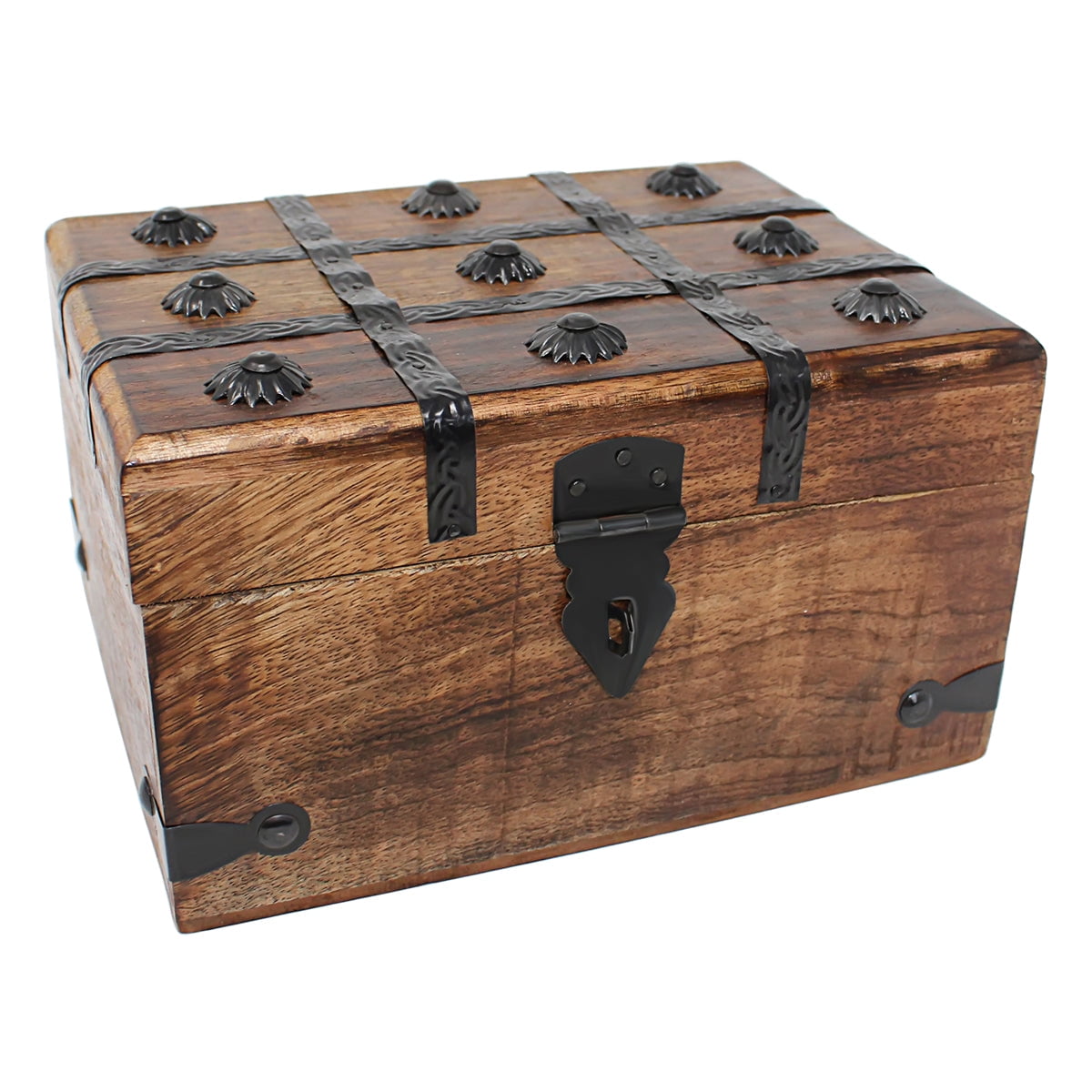 Keepsake Treasure Chest Box with Flat Lid Large