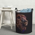 thumbnail image 3 of DouZhe Waterproof Collapsible Large Laundry Baskets, Lion Feline Predator Prints Circular Hamper with Handles, 3 of 7