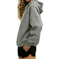 thumbnail image 5 of Hurxie Women's Long Sleeve Drawstring Hoodies Sweatshirt Casual Loose Lightweight Pullover Tops with Pocket Gray XL, 5 of 7