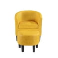 thumbnail image 3 of Convenience Concepts Take-a-Seat Churchill Accent Chair with Ottoman, Marigold Stamped Vegan Leather, 3 of 9