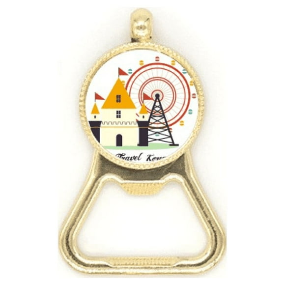 Visiting theme park in South Korea Beer Bottle Cap Opener Stainless Steel Key Chain