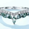 thumbnail image 4 of Marquise Cut Lab Created Moss Agate & Diamond Curve Crown Wedding Band Ring in 925 Sterling Silver – Elegant Jewelry for Women, 4 of 5