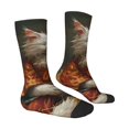 thumbnail image 4 of Yiaed Haystack Meditating Cat Print Great elasticity Crew Socks Sports socks for Men and Women, 4 of 5