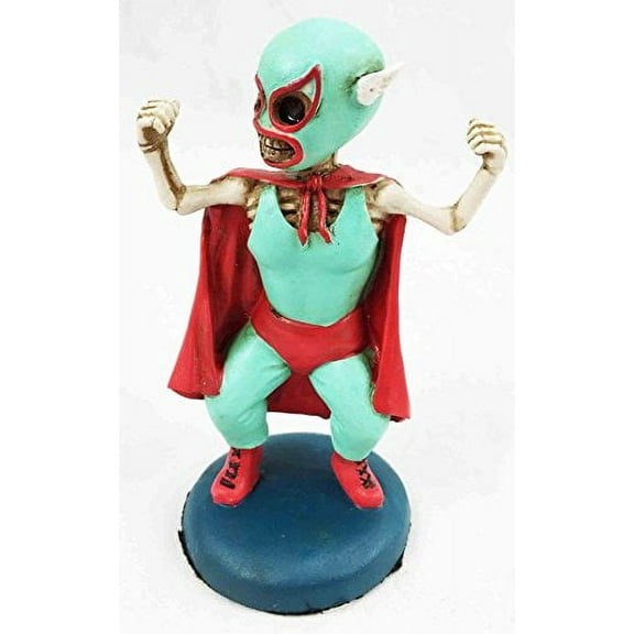 Day of The Dead Lucha Dore Skeleton Mexican Wrestler Figurine Entertainer Cool