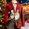 thumbnail image 2 of yuCgh Men's Ugly Christmas Corduroy Suit Jacket with Warm Pockets, Cardigan for Casual Holiday Fashion, Fun Print for Celebrations,Wine M, 2 of 6