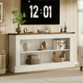 thumbnail image 3 of Finmind 63  Inch TV Stand for 55-75 TV, Farmhouse Entertainment Center with Storage,  Modern Media Console Table for Living Room, Bedroom, White, 3 of 7