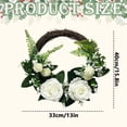 thumbnail image 3 of Rustic Rattan Wreath with Dried Flowers, Boho Wall Hanging Decor for Entryway, Natural Textured Ornament, Farmhouse Home Decor, Flower Wreath *1 Piece, 3 of 7