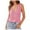 Pink, variant on Vest Top for Women V Neck Half Button Tee Shirts Sleeveless Summer Tank Tops Sexy Loose Casual T-Shirt Hawaii Cami Top Plain Going Out Blouses Tunics Tanks Ladies UK