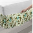 thumbnail image 2 of Abstract Bed Skirt, Silhouette of Monarch Butterfly on Dotted Swirls Palm Leaves, Elastic Bedskirt Dust Ruffle Wrap Around for Bedding Decor, 4 Sizes, Teal Green Brown, by Ambesonne, 2 of 2