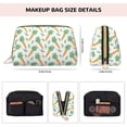 thumbnail image 2 of Carrot Pattern leaf Makeup Bag, Large Capacity Travel Cosmetic Bag for Women Girls- Travel Toiletry Bag Leather Portable Waterproof Makeup Case Organizer with Handle, 2 of 4