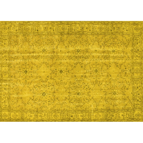 Ahgly Company Indoor Rectangle Persian Yellow Traditional Area Rugs, 8' x 10'