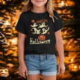 thumbnail image 2 of Gubotare Girls Halloween Shirt Girls Summer Short Sleeve Shirts Casual Cute Crew Neck Blouses Tops 2T 3T (Black,2-3 Years), 2 of 7