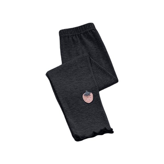 EnJoCho Toddler Girls Athletic Leggings High Waist Ruffle Hem Slim Fit Stretch Pants Soft Tights Suitable For School Activities Prepp𝗒 Kids Everyday Activewear