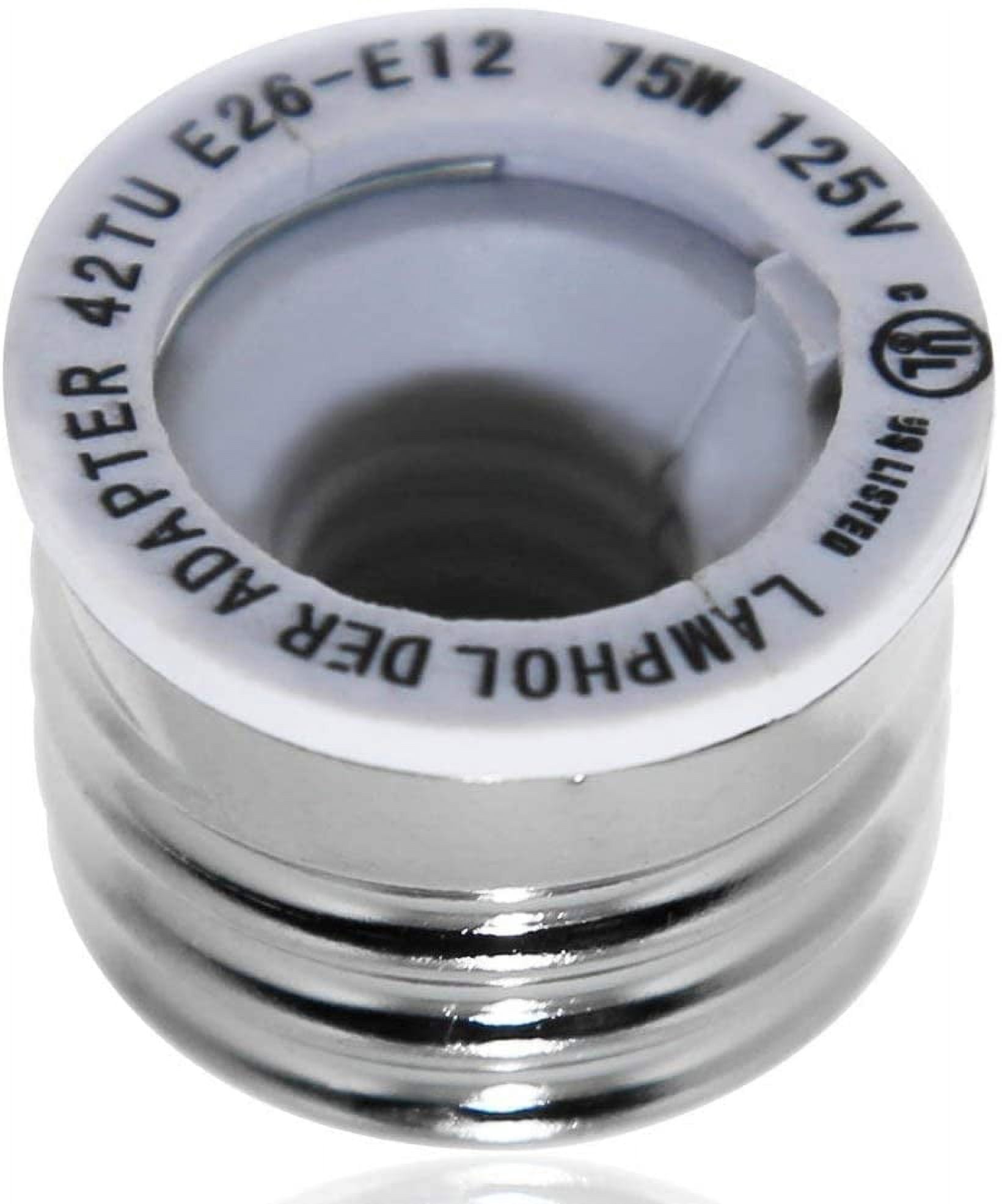 TORCHSTAR 10-Pack E26/E27 to E12 Socket Adapter, Medium Screw Base to Candelabra Base Bulb Converter Reducer, Anti-burning, Heat-resistant, 125V Max 75W