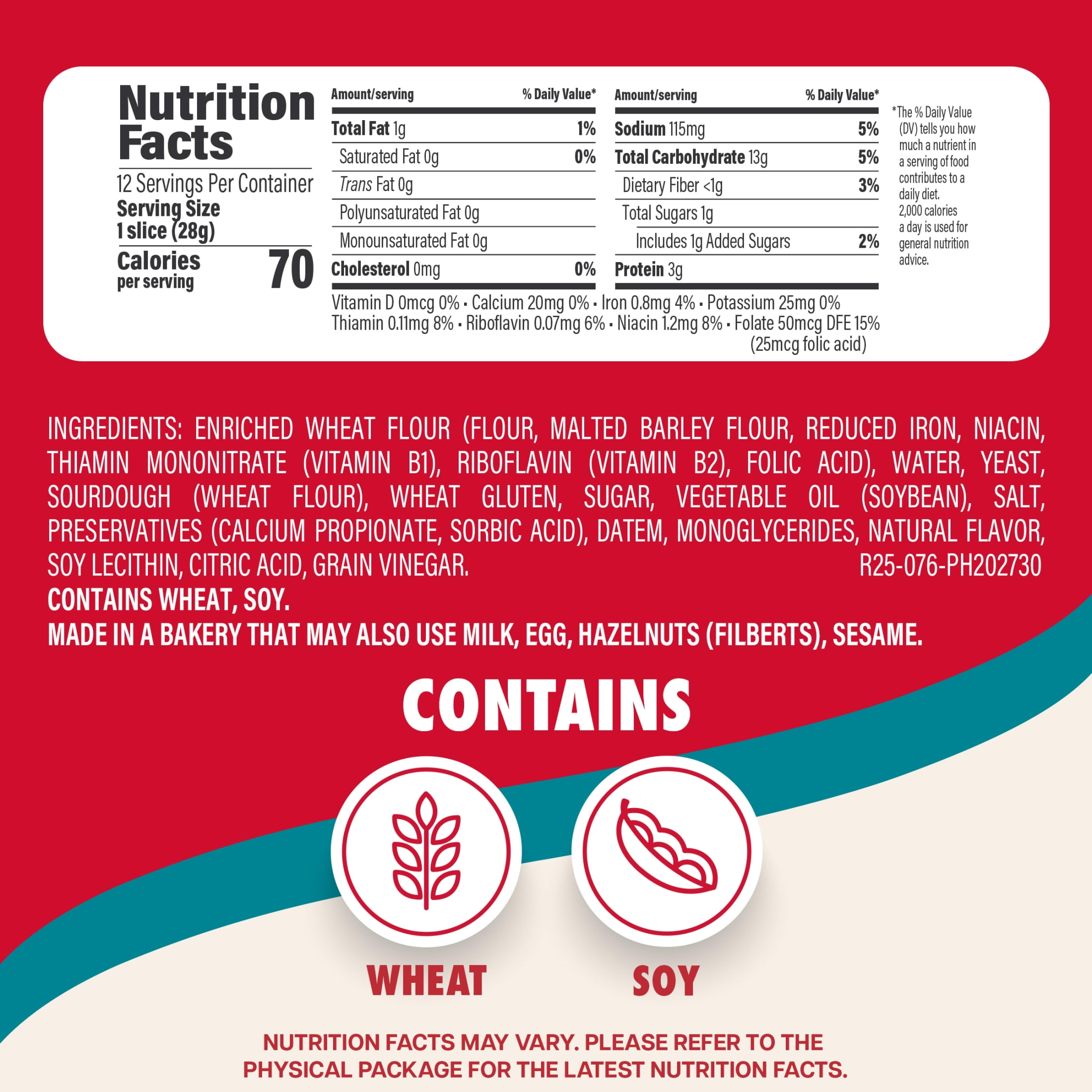 Sara Lee Sourdough Bread, Half Loaf, 12 oz, Sandwich Bread, Bag
