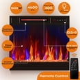 thumbnail image 3 of Pinmoco Electric Fireplace TV Stand for TVs up to 65", Gaming LED Entertainment Center with Open Storage Shelves for Living Room, Bedroom, Rustic, 3 of 10