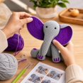 thumbnail image 5 of Crochet Kit for Beginners Adults - DIY Amigurumi Elephant Knitting Starter Kit with Yarn Sets, Crochet Animal Kit Cute Stuffed Animal Craft Birthday Gifts,Multicolor, 5 of 5