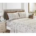 thumbnail image 2 of Elegant Comfort 6 Piece Bed Sheets Polyester King Paisley Taupe Paisley, 2 of 5