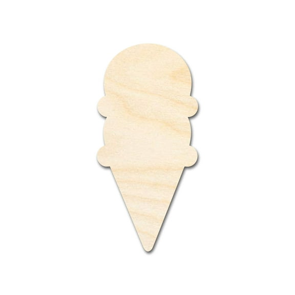 Unfinished Wood Double Scoop Ice Cream Shape 6" / 1/8"