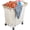 Beige-320L, variant on Laundry Cart with Wheels 280L Large Laundry Sorter 2 Section for Commercial/, Rolling Laundry Cart with  Frame and Removable Bag, 8 Bushel, 32.3L x 19.7W x 31.5H Inch