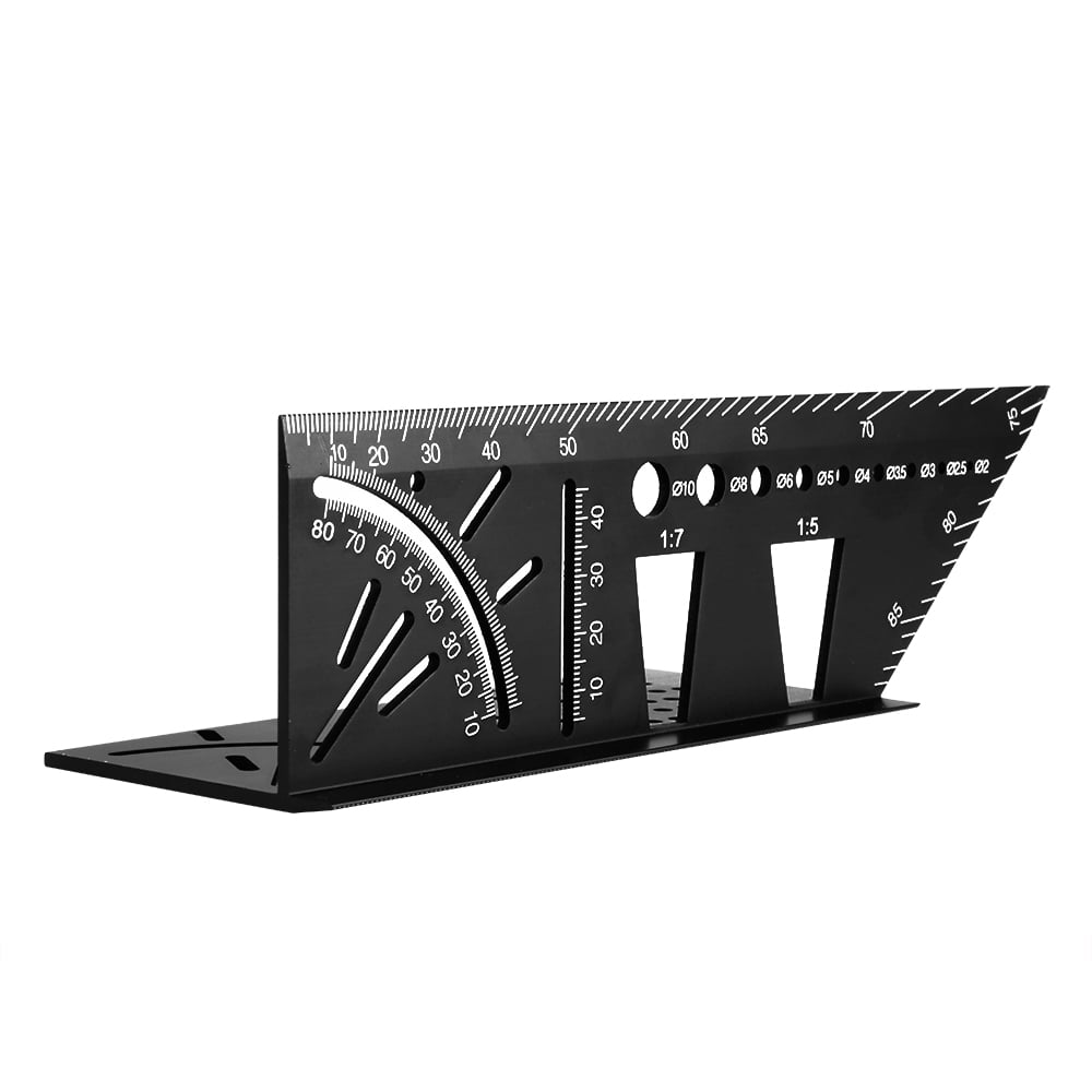Right Angle Ruler,45/90 Degrees Matte Aluminum Alloy Mini Right Angle Ruler Woodworking Measuring Tool,Aluminum Alloy Material,Durable and Light. 